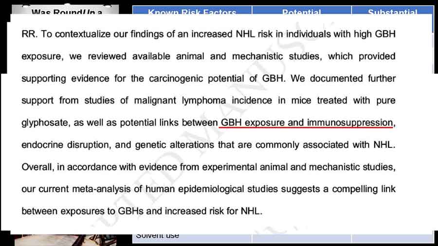 GBH exposure and immunosuppression